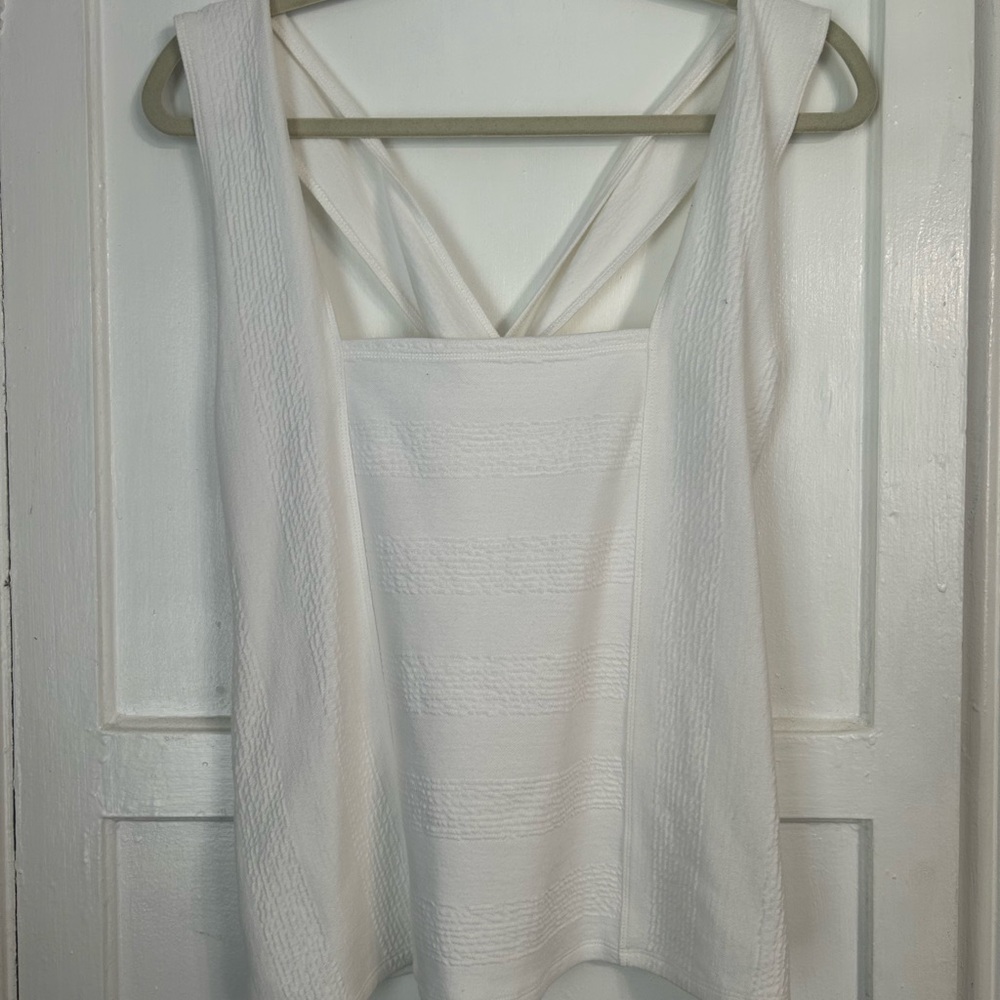 Maeve white square neck top